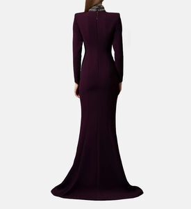 Crystal-embellished Long-sleeve Dress