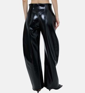 بنطال بقصة مستديرة جلد تمساح صناعي