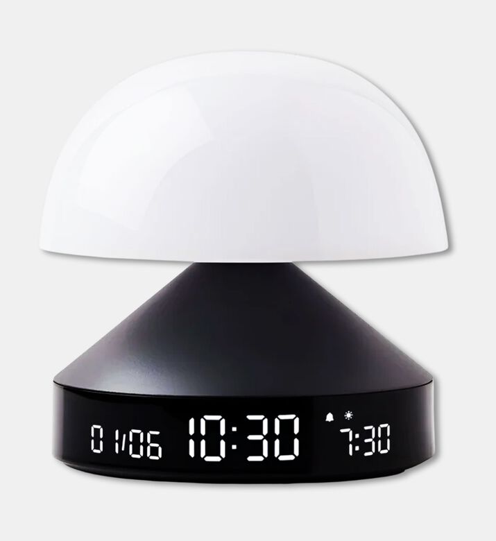 Lexon Design Mina Sunrise Alarm Clock Lamp, Black, Packshot View