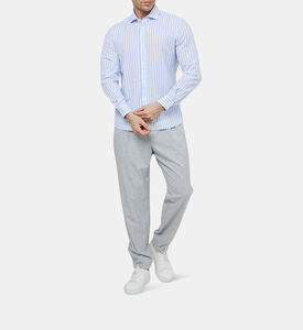 قميص بوبلين قطني مخطط