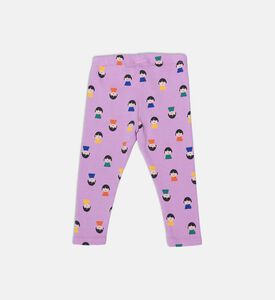 Bobo Choses All-over Inverted Doll Faces Elasticated Waistband Leggings, Packshot View Bobo Choses All-over Inverted Doll Faces Elasticated Waistband Leggings, Packshot View