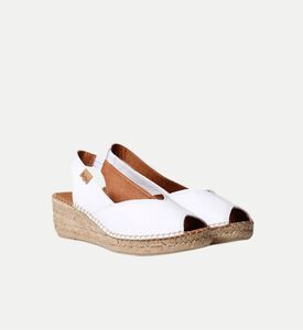 Toni Pons Bernia Metallic Leather Mid-wedge Peep-toe Espadrille, White, Eu-40, Packshot View