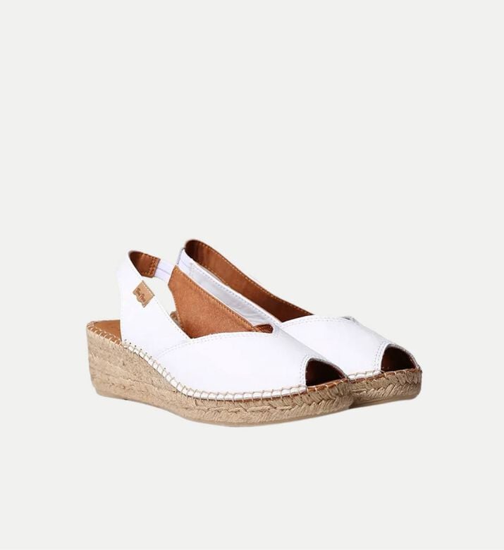 Bernia Metallic Leather Mid-wedge Peep-toe Espadrille
