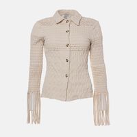 Niceta Fringed Woven Seersucker Shirt