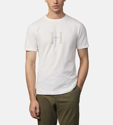 Ribbed Neck Logo Short-sleeve T-shirt