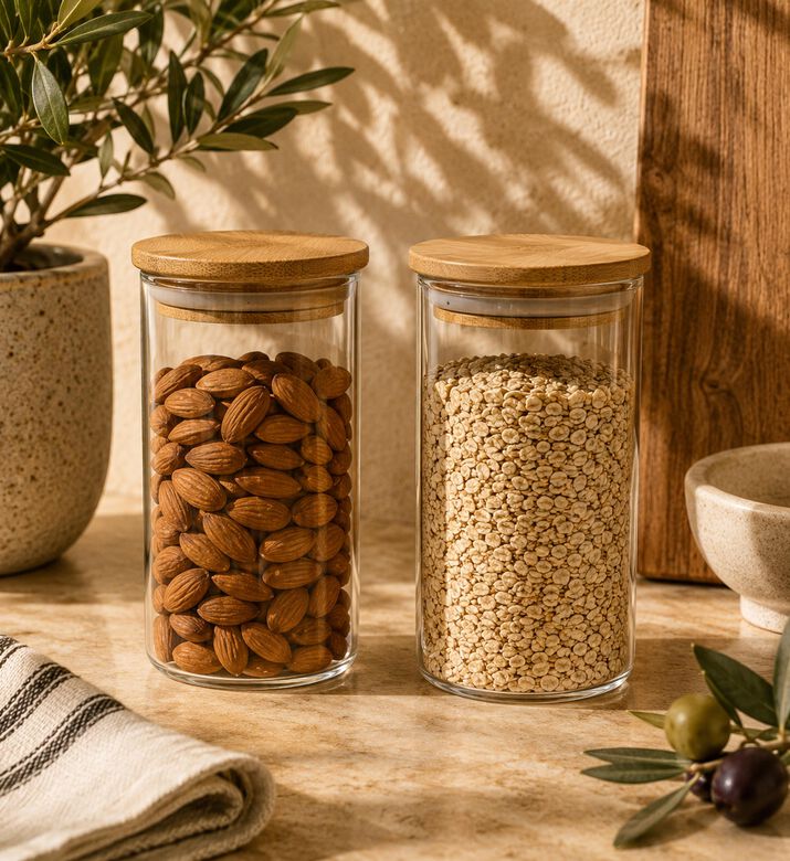 Home Deco and More Borosilicate Glass Jar Set, Packshot View