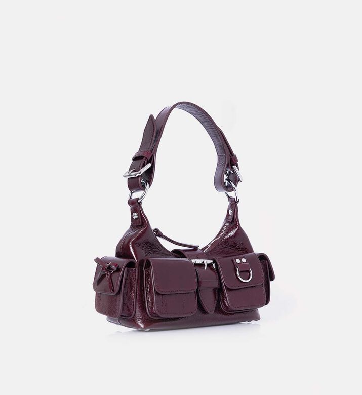 Patent Multipocket Shoulder Bag