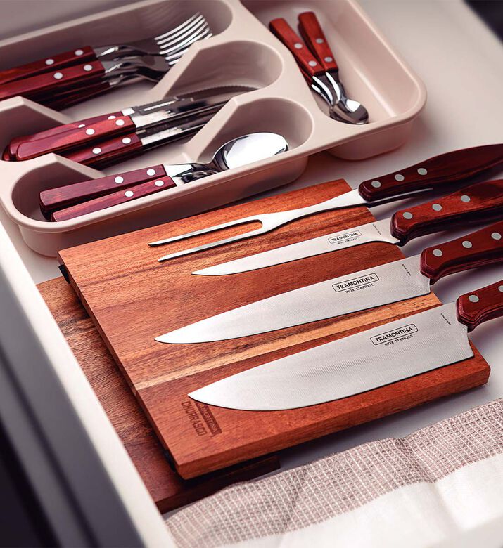 Tramontina Polywood Barbecue 5-piece Set - 22 X 11.5 X 37 Cm, Packshot View