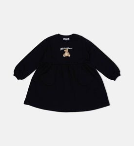 Teddy Bear-print Logo-print Long-sleeve Dress Teddy Bear-print Logo-print Long-sleeve Dress