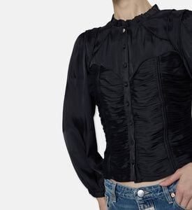 Ba and Sh Ruched Button-up Shirt, Model View