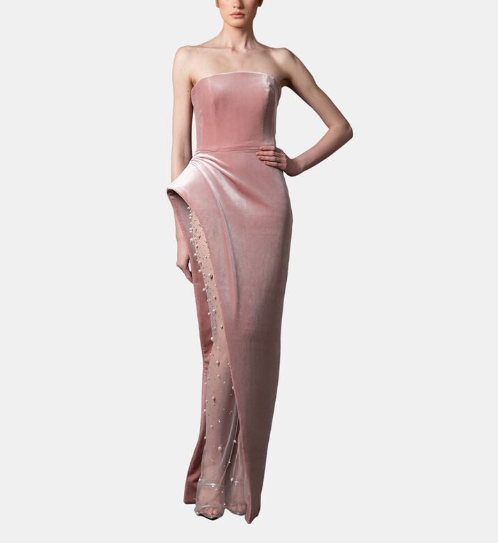 Pearl-embellished Sleeveless Dress