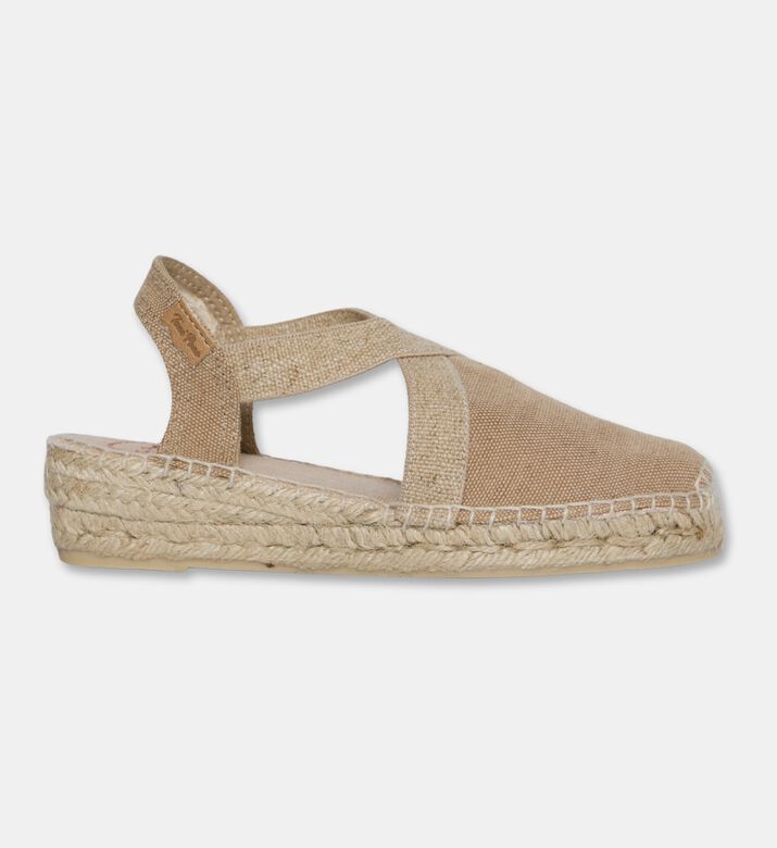 Toni Pons Verdi Vegan Canvas Wedge Espadrille, Brown, Eu-41, Packshot View
