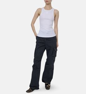 Ganni Minimalist Ribbed Tank Top, Model View