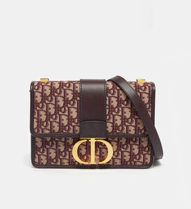 Dior Preowned Dior Burgundy Oblique 30 Montaigne Shoulder Bag, Packshot View