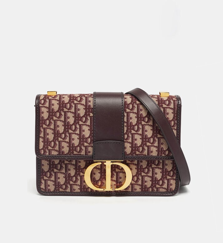 Dior Preowned Dior Burgundy Oblique 30 Montaigne Shoulder Bag, Packshot View