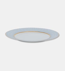 Imperial Gold Border White Lattice Circular Plate, Packshot View