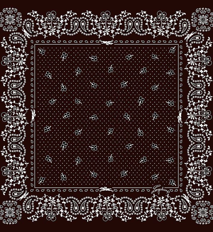 Longchamp Silk Paisley Pattern Scarf, Brown, Packshot View