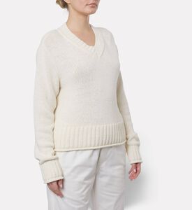 Samsoe Cropped V-neck Sweater, Model View