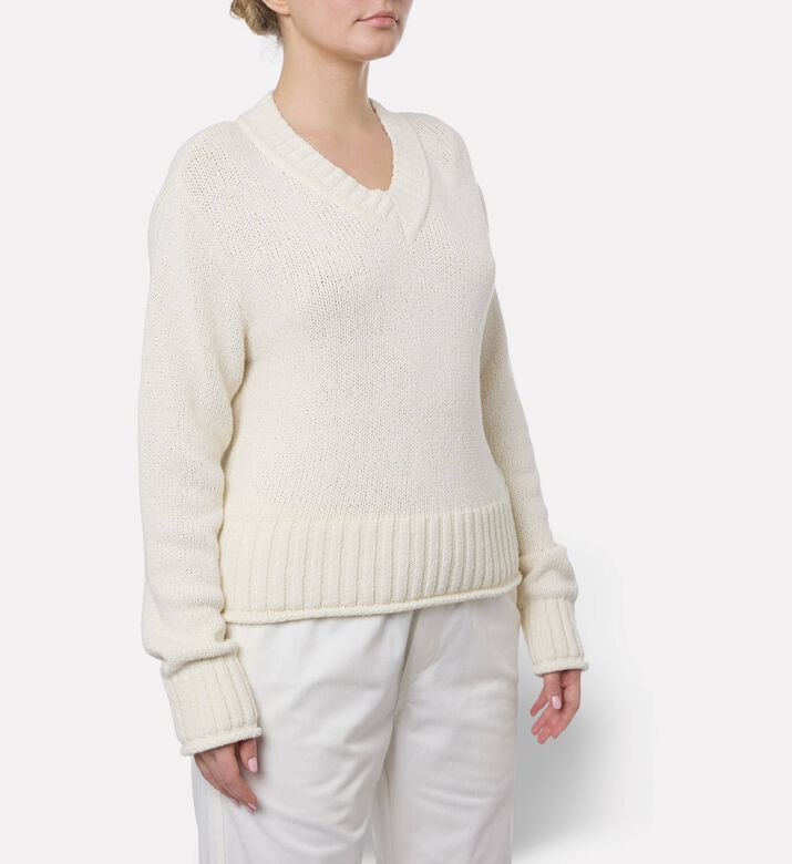 Samsoe Cropped V-neck Sweater, Model View