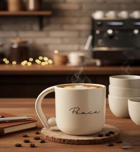 Tohfa Luxe Peace Calligraphic Ball Single Mug, Packshot View