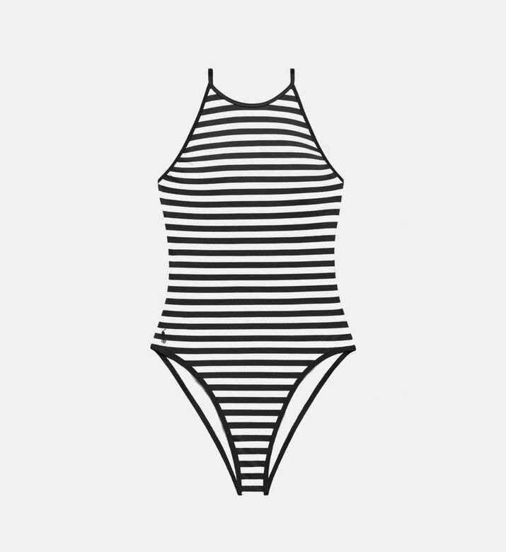 لباس سباحة قطعة واحدة برقبة عالية ريترو