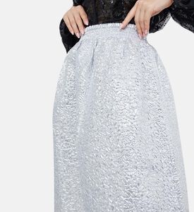 Peau D Ane Elastic Waist Midi Skirt