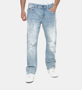 بنطال جينز بخطوط حمراء بـ 5 جيوب