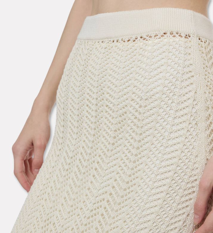 Jil Sander Zig-zag Pointelle Midi Skirt, Model View