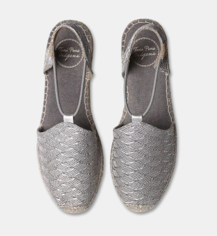 Toni Pons Elastic Slingback Woven Espadrilles, Silver, Eu-41, Packshot View