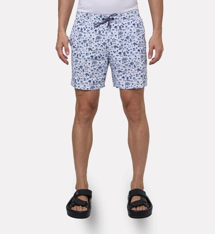 Hackett London Island Abstract-print Drawstring Closure Shorts, Model View