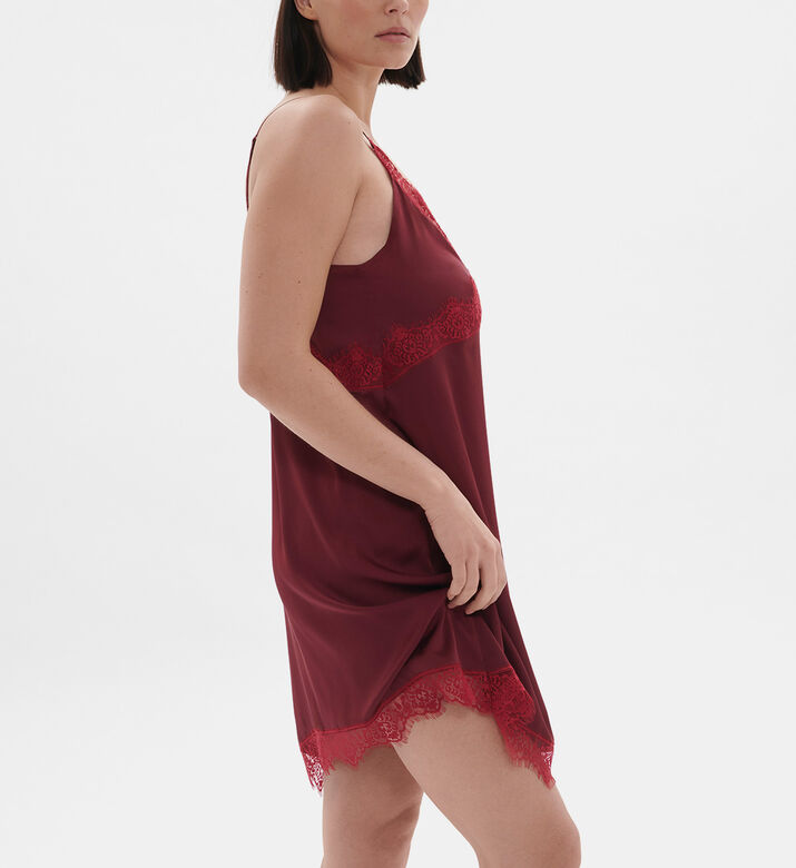 Satin Lace-trim Short Night Dress