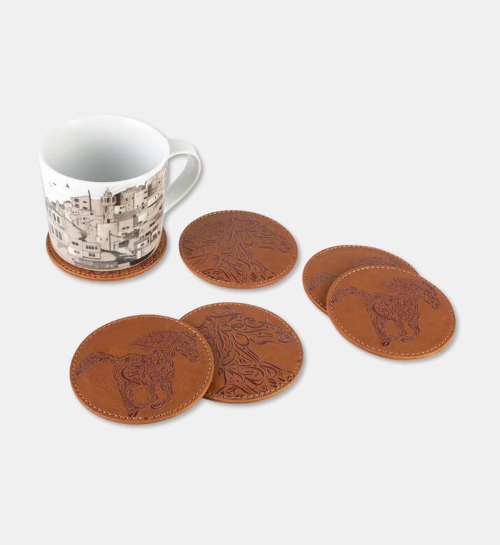 Silsal Sahara Leather Coasters S6, Packshot View