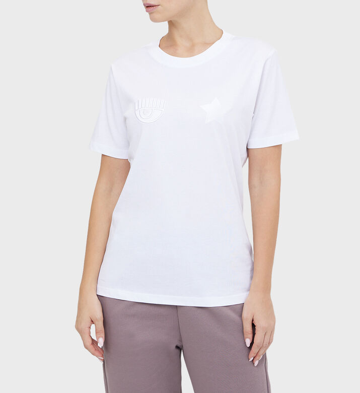 تي شيرت قطني مطرز بنجمة العين تي شيرت قطني مطرز بنجمة العين