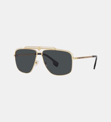 Metal Pilot Dark Lenses Sunglasses 61