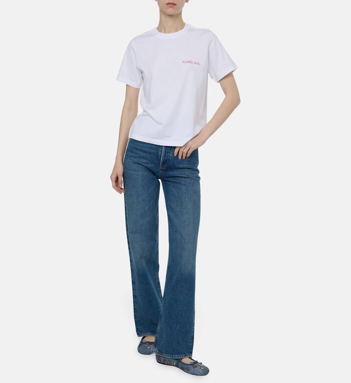 Maison Labiche Logo-print Straight Hem T-shirt, Model View