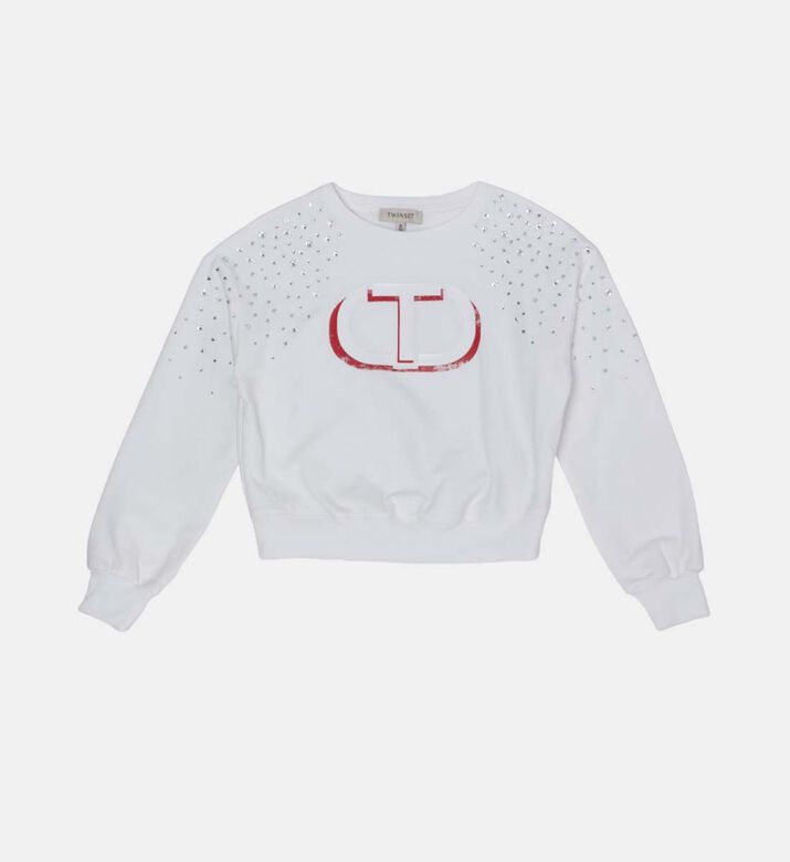 Rhinestone Boxy Sweatshirt