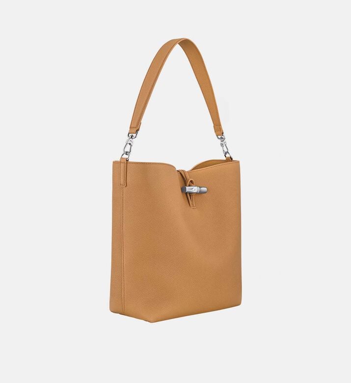 Longchamp Le Roseau Leather Hobo Bag, Brown, Packshot View