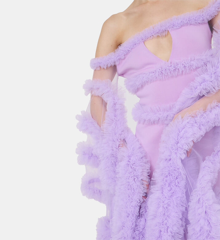 Off-shoulder Neoprene Dress