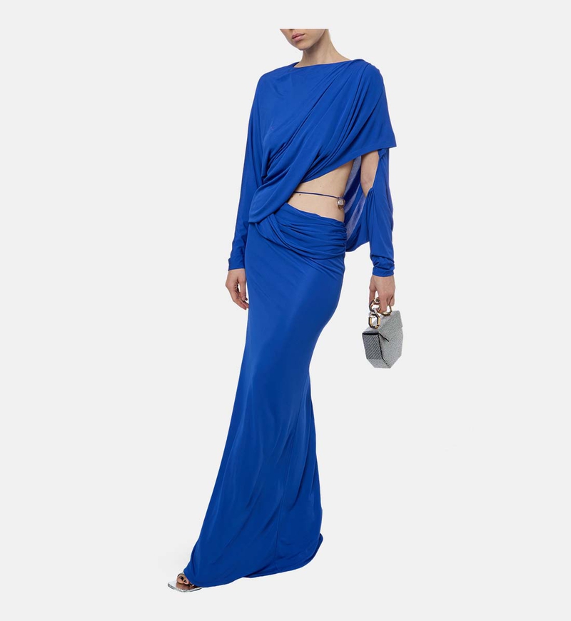 Encased Cut-out Waist Maxi Dress