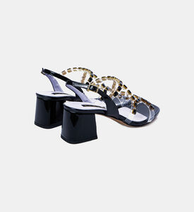 Patent Leather Rhinestone Sandals