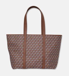Maya.M All-over Monogram Large Zip Tote Bag, Terracotta, Packshot View