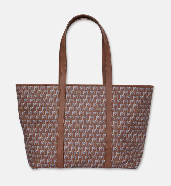Maya.M All-over Monogram Large Zip Tote Bag, Terracotta, Packshot View
