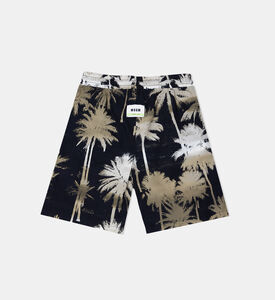 Kids Palm Printed Bermuda Shorts