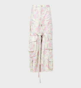 Brocade Wide-leg Cargo Pants