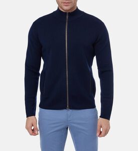 سترة طويلة الأكمام محبوكة بصوف ميرينو