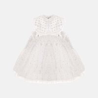 Tulle Silver Foil-print Dress