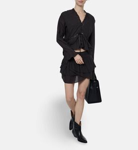 Isabel Marant Ruffled V-neck Lace Blouse, Model View