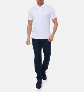 Vince Button Placket Short-sleeve Polo, White, L, Model View