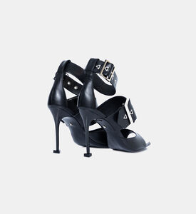 صندل جلدي بكعب عالٍ