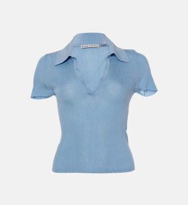 Ribbed Knit Polo Top Ribbed Knit Polo Top